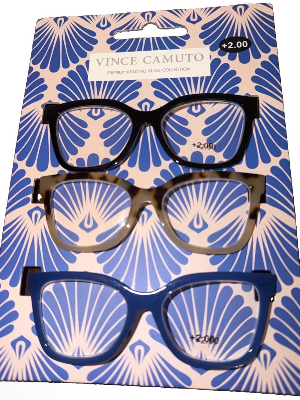 Vince Camuto Reading Glasses Trio — Black, Tortoiseshell, Blue NWT